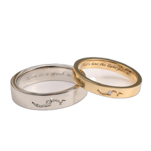 Cincin berlian unik emas putih 14K, <span class=keywords><strong>Platinum</strong></span> kreatif desain asli untuk pria dan wanita untuk pernikahan - Product Image 3