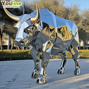 Estatuas <span class=keywords><strong>de</strong></span> toro <span class=keywords><strong>de</strong></span> <span class=keywords><strong>acero</strong></span> inoxidable <span class=keywords><strong>de</strong></span> metal con diseño <span class=keywords><strong>de</strong></span> arte abstracto <span class=keywords><strong>de</strong></span> gama alta - Product Image 3