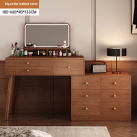Nouvelle coiffeuse haut de gamme 2025 pour chambre à coucher, style moderne et épuré, avec miroir réglable et panneau LED intégré