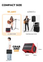 Système de sonorisation portable rechargeable Musiccube M1, entrées micro et instrument, haut-parleur USB pour extérieur et buskings