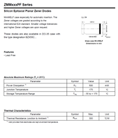 Diode Zener ZMM27 ZMM27PF 25,1-28,9V 500mW Verre LL-34 MiniMELF SMD Montage en Surface +/-5% 100% Originale et Traceable Code de Lot