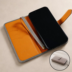 Factory Direct Genuine <b>Leather</b> Flip Wallet <b>Phone</b> <b>Case</b> <b>with</b> Lanyard and <b>Card</b> Slots OEM/ODM Drop-Resistant Business Folio <b>Phone</b> - Product Image 1