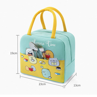 Sac à bento personnalisé, écologique, réutilisable, portable, bento 3D, sac à lunch isotherme en polyester, dessin animé, pour enfants, vente en gros