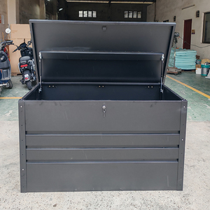 Caja de herramientas grande para exteriores, <span class=keywords><strong>armario</strong></span> de almacenamiento, varilla hidráulica, jardín, impermeable, acero galvanizado, patio, caja de almacenamiento de artículos diversos con cerradura - Product Image 1