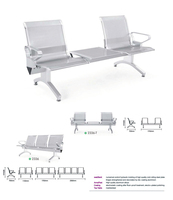 Banc d'attente extérieur en acier inoxydable pour hôpital, école, station de bus - Mobilier commercial durable et confortable