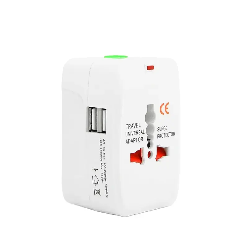 Commercio all'ingrosso EU US UK AU Japan Plug Converter adattatore da viaggio per caricabatterie universale per telefono con doppio adattatore da viaggio USB da europa a usa