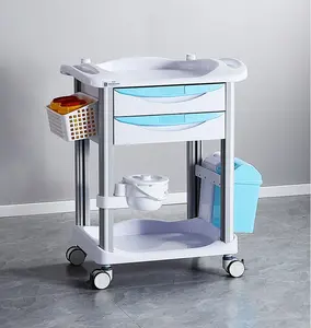 Factory Wholesale Best Offer Hospital Clinic Medical Two-drawer Multi-functional ABS Plastic Treatment Trolley