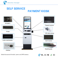 27 Inch Touch Self Printer Service Kiosk POS System Cash Coin Accepter Payment Kiosk QR Code Scanner for Airport Parking
