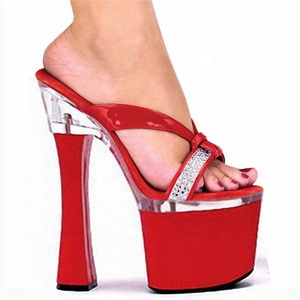 <span class=keywords><strong>Chaussures</strong></span> romaines à talons très hauts et paillettes, plateforme épaisse, à enfiler, pour l'été et l'hiver, pour boîte de nuit, scène, sexy, rehaussant la silhouette - Product Image 1