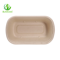 Boîte à lunch jetable Sumkoka de 30 oz en bagasse de canne à sucre biodégradable avec couvercle pour salade et voyage – Boîte à lunch en bagasse