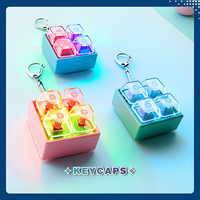 Clavier mécanique en silicone avec logo personnalisé, base de bouton 2x2 DIY, porte-clés anti-stress, testeur de commutateur, cadeau promotionnel