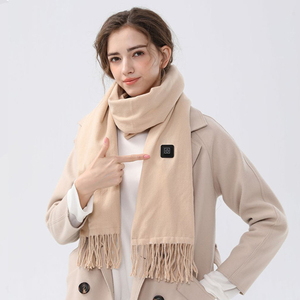 Hot Sale Winter <strong>Heating</strong> <strong>Scarf</strong> USB Rechargeable Constant Temperature Design Solid Color Tassels Warm Heated <strong>Scarves</strong> for Women Men - Product Image 2