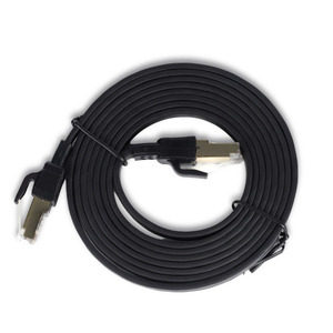 Cable de Red Plano STP CAT8 de 40 Gbps y 2000 MHz, Cable Ethernet con Blindaje de PVC RJ45 de 30 AWG, Cables de Conexión Cat 8, Cobre Desnudo 8p8c - Product Image 1