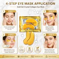 Vente en gros de masques pour les yeux en hydrogel de beauté personnalisés en or 24 carats, patchs de gel pour les yeux à la vitamine C et au collagène pour éclaircir les cernes