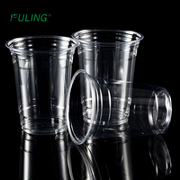 Gobelets compostables en plastique PLA transparent jetables imprimés personnalisés de 16oz FULING