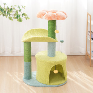 Flowers In Full Bloom Cat Tree Large Multifunctional Climbing <b>Frame</b> With <b>Bed</b> And <b>Platform</b> For Cats - Product Image 2