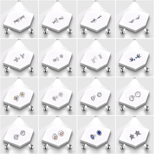 Di alta qualità argento 925-blu viole <span class=keywords><strong>del</strong></span> <span class=keywords><strong>pensiero</strong></span> rondini stelle fiori brillanti anelli doppi anelli stella <span class=keywords><strong>orecchini</strong></span> donna gioielli all'ingrosso - Product Image 3