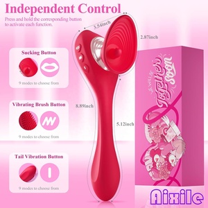 Vibrateurs à succion pour femmes, jouets pour adultes, Godemiché 3 en 1, jouet langue, vibrateur point G, <span class=keywords><strong>suceur</strong></span> pour mamelons et clitoris, 9 modes <span class=keywords><strong>de</strong></span> succion, 9 modes <span class=keywords><strong>de</strong></span> vibration - Product Image 5