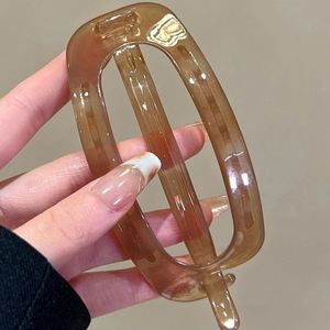 Simple Elegant Oval Crystal Hair <b>Clip</b> for Women Twist Detail Back Head Large Size Perfect Updos Voluminous Hairstyles Gift - Product Image 5