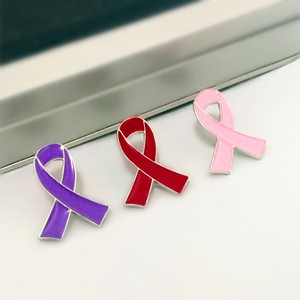 Pin de Solapa Metálico con Cinta para Concientización sobre VIH/SIDA y Cáncer de Mama - Product Image 2