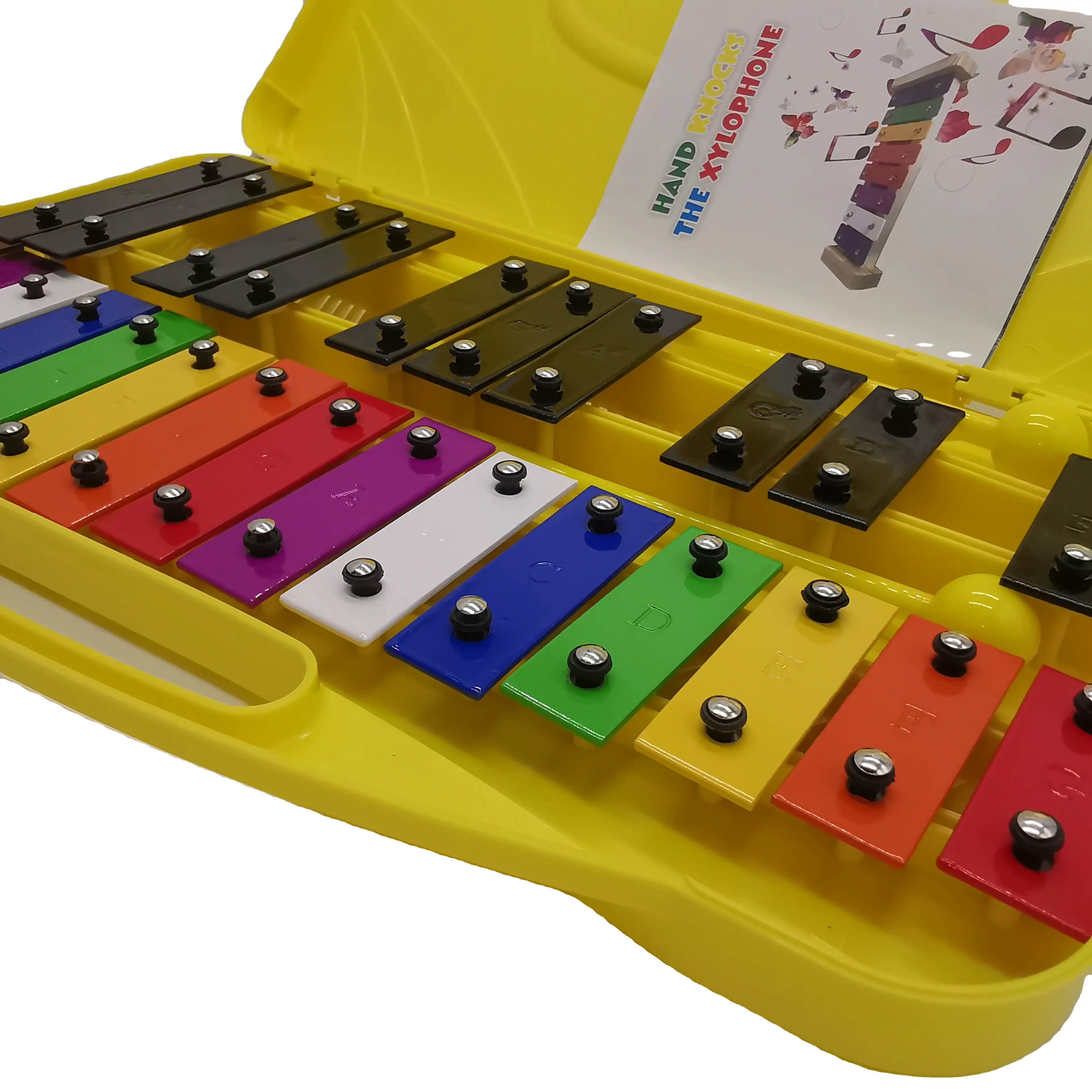 Kim loại nhạc cụ bộ gõ kim loại đàn Piano Xylophone đồ chơi cụ Glockenspiel Xylophone với trường hợp