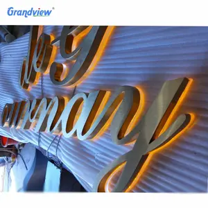 Grandview gold back lit led channel letter/ logo sign for shop