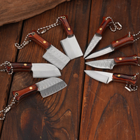Mini couteau de chef rétro exquis avec porte-clés et étui, petit coupe-légumes créatif portable, gadget EDC pour l'extérieur, pendentif