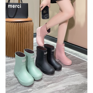 Stivali medi di base da donna per le stagioni delle piogge lavoro leggero e moda pioggia e neve CD34 - Product Image 1