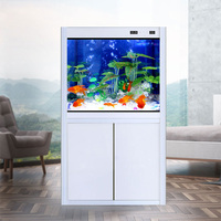 Aquarium sur pied de luxe en alliage d'aluminium pour poissons rouges, verre trempé – Petite/grande taille, design moderne intelligent, sans changement d'eau