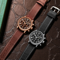 Jam Tangan Pria NIBOSI 2729 Chronograph Quartz Tali Kulit Nilon Bisnis Olahraga Dial Tanggal Bercahaya OEM Multifungsi