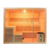 Sauna intérieur moderne de grande taille pour 4-6 personnes à vendre avec poêle à sauna électrique