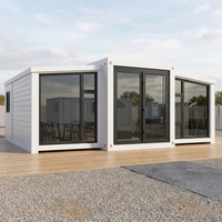 Maison conteneur moderne extensible de 20 pieds, préfabriquée, modulaire, légère, pour bureau temporaire, dortoir ou espace de vie