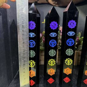 Tour de Cristal de Guérison Spirituelle en <span class=keywords><strong>Obsidienne</strong></span> Noire 7 Chakras, <span class=keywords><strong>Prix</strong></span> de Gros Kindfull, pour Décoration - Product Image 5