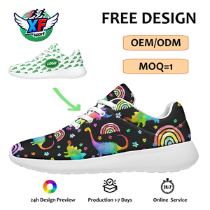 Zapatillas Deportivas al por Mayor de Fábrica, Zapatillas Personalizadas con Estampado de Dinosaurios Arcoíris, Zapatillas Ligeras Casuales para Caminar para Mujer - Product Image 1