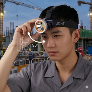 Lámparas de Cabeza Inalámbricas para Minería Industriales a Prueba de Agua IP67 HCTM-6A, Lámpara de Minero LED Recargable de Iones de Litio, Linterna Frontal Digital - Product Image 6