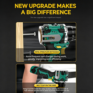 <span class=keywords><strong>สว่าน</strong></span>กระแทก<span class=keywords><strong>ไร้</strong></span><span class=keywords><strong>สาย</strong></span> 16.8V แรงบิด 50 นิวตันเมตร พร้อมหัวจับโลหะ 13 มม. แบตเตอรี่ลิเธียม 2000mAh สำหรับงานปรับปรุงบ้าน - Product Image 6
