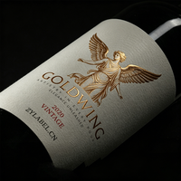 Étiquettes personnalisées pour bouteilles de vin rouge, whisky et vodka – Autocollants avant et arrière avec logo, art, texte, papier texturé, dorure à chaud, papier coton, impression UV