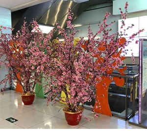 Barato al por mayor de melocotón BlossomTree ramas <span class=keywords><strong>flor</strong></span> de cerezo Artificial para la decoración del jardín al aire libre - Product Image 2
