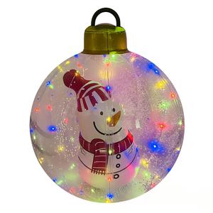 Ballon gonflable lumineux solaire personnalisé pour Noël, en PVC transparent, pleine couleur, 60 cm, Bonhomme de neige, Arbre, Père Noël - Product Image 3
