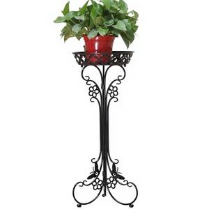 Wrought Iron Flower Stand Indoor Outdoor Plant <b>Pot</b> <b>Holder</b> Decorative Metal Floral Planter Riser for Home Patio Garden Decor - Product Image 1