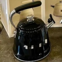 Bouilloire sifflante minimaliste moderne 2,3 L en acier inoxydable pour cuisinières à induction et à flamme nue, usage domestique