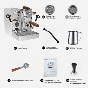 Máquina de <span class=keywords><strong>Espresso</strong></span> Comercial Profesional Semiautomática Eléctrica de 2050W, 15 Bares, 1 Grupo, de Acero Inoxidable con E61 para Cafetería - Product Image 3
