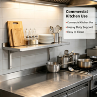 Étagère murale de cuisine robuste en acier inoxydable, étagère murale flottante pour cuisine commerciale