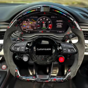 Volant <span class=keywords><strong>sport</strong></span> en fibre de carbone forgée avec écran LED et bouton de démarrage pour <span class=keywords><strong>Audi</strong></span> <span class=keywords><strong>2018</strong></span> A4/A3/A5/A6/A7/A8/<span class=keywords><strong>Q2</strong></span>/Q3/R8 - Product Image 4