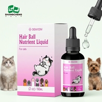 Solution liquide pour chats et chiens : Complément anti-boules de poils avec Psyllium Husk, Pulpe d'agrumes, Pomace de pomme, Zinc, Méthionine, Gouttes d'Oméga-3