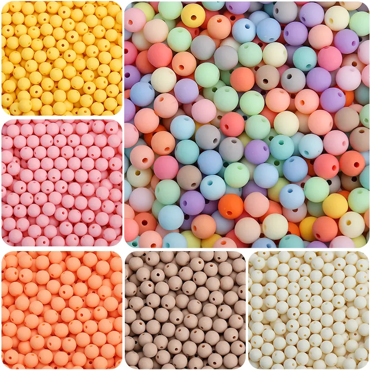 Factory Price Matte Acrylic Bubblegum Beads Chunky Beads, Round Plastic Loose Beads for Jewelry DIY Making Crafting Supplies