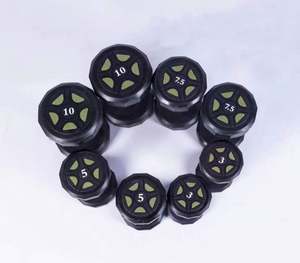 Haltères hexagonaux en fonte noire avec poignées métalliques, ensemble de 5 à 115 lb - Durables et résistants à l'eau pour l'entraînement des bras - Product Image 5