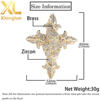Collier unisexe en cuivre le plus vendu, pendentif croix vintage européen et américain en zircon, cadeau personnalisé hip-hop