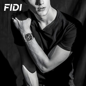 FIDI นาฬิกากลไกโครงกระดูกสำหรับผู้ชาย ดีไซน์สายคู่ สแตนเลส สายซิลิโคน 3ATM กันน้ำ นาฬิกาข้อมืออัตโนมัติ - Product Image 2