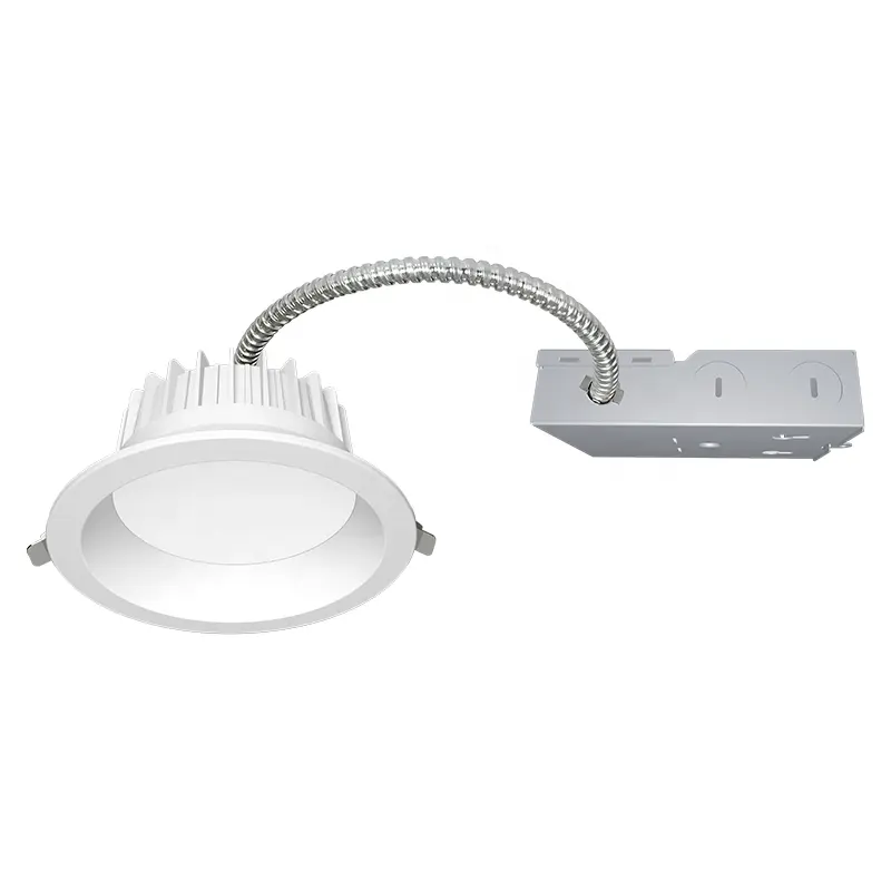 6 Inch ETL SMD COB Commercial 0-10V Dimmable Downlight with J-box 3 Color Selectable 100-277V Recessed Lighting